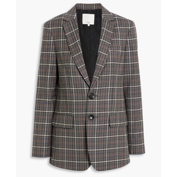 NWT Tibi Gabe cutout checked Twill Blazer Size 2 - Picture 2 of 12
